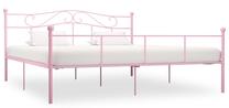 Lova dvigulė VLX Metal, 180 x 200 cm, rožinė sp., be čiužinio, su grotelėmis