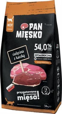 Sausā kaķu barība Pan Miesko Veal With Duck, pīles gaļa/teļa gaļa, 1.6 kg