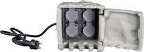 Buitinis ilgintuvas Heitronic 4-Way 35114, 1.5 mm², 1.5 m, IP44, 4 lizdų, pilka sp.