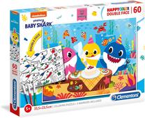 Pusle Clementoni Baby Shark, 33.5 cm x 23.5 cm, 60 tk, mitmevärviline
