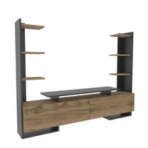 TV galds Kalune Design Ava, ozola krās./melns krās., 31.7 cm x 183.6 cm x 140 cm