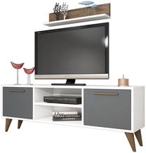 Sekcija Kalune Design Senfoni 1110, antracito sp./balta sp./riešuto sp., 29.5 cm x 138 cm x 48.6 cm