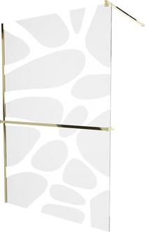 Dušo sienelė Mexen Kioto+ Walk-In, 120 cm x 200 cm, aukso sp./balta sp./grūdintas