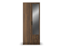 Шкаф ADRK Arvio 80, золотой цв./ореховый цв., 52.1 см x 80 см x 206.6 см, с зеркалом
