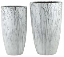 Sodinimo vazonas Mondex Neva Marble HTYE9629, keramika, Ø 39 cm, balta sp., 2 vnt.