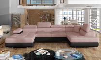 Kampinė sofa Rodrigo Omega 91, Soft 11, rožinė sp., dešininė, 202 x 345 cm x 90 cm