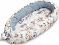Kūdikio lizdelis Sensillo Muslin Jeans, 45 x 80 cm, balta sp./pilka sp.