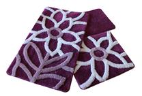 Vannasistabas paklājiņu komplekts Foutastic Naturel 351ALS2057, balta krās./violeta krās., 100 cm x 60 cm