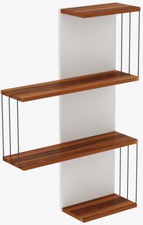 Sieninė lentyna Kalune Design Cambel 854KLN1736, balta sp./pušies sp, 96 cm x 19 cm x 64 cm
