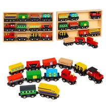Игрушечный поезд с рельсами EcoToys Wooden railway train HC590052, многоцветный