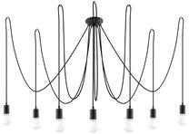 Valgusti rippuv Sollux Edison 7 SL.0372, E27, 7 x 60 W, must v. / must v.