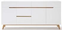 Komoda MCakcent Cervo 3D/6SZ, balta sp./rusva sp., 95 cm x 193 cm x 40 cm