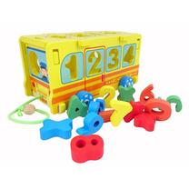 Lavinamasis medinis žaislas Bus With a Puzzle - Numbers