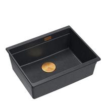 Virtuves izlietne Quadron Logan 100, granīts, 59 cm x 45 cm x 21.5 cm, melns krās./pelēka krās./vara krās.