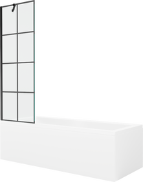 Vonia su sienele, įmontuojama Mexen Cubik, 150 cm x 70 cm x 40 cm, stačiakampis, balta sp./juoda sp.