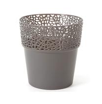 Gėlių vazonas 657, plastikinis, Ø 15 cm, pilka sp.