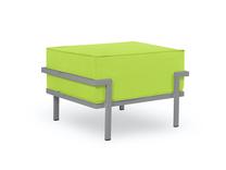 Lauko pufas Calme Jardin Cannes CAL_POUF_83_F3_CANNES6, pilka sp./šviesiai žalia sp., 50 cm x 65 cm x 44 cm