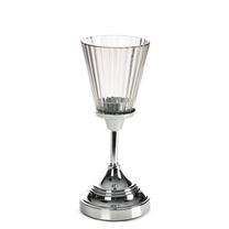 Žvakidė Elani 02, stiklas/metalas, Ø 12 cm, 26 cm, sidabro sp.