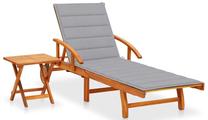 Āra zvilnis VLX Solid Acacia Wood 3061618, koka krās./pelēka krās., 200 cm x 67 cm x 30 - 85 cm