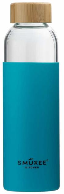 Ūdens pudele Smukee 320020, zila krās., plastmasa/stikls/silikons, 0.5 l