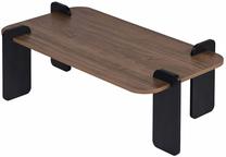 Kavos staliukas Nordure Renard, juoda sp./medžio sp./riešuto sp., 60 cm x 120 cm x 35 cm