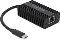 Vads Delock USB Type-C, RJ-45, 0.13 m, melna krās.