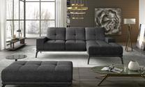 Kampinė sofa Torrense Berlin 02, juoda sp., dešininė, 175 x 265 cm x 98 cm
