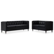 Minkštų baldų komplektas VLX 2 Piece Sofa, juoda sp.