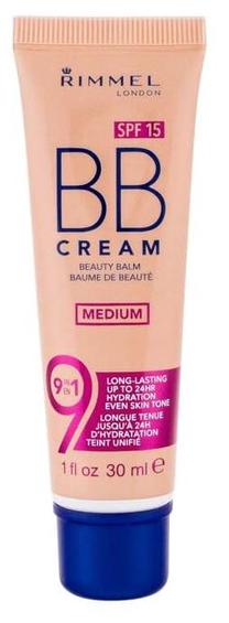 BB krēms Rimmel London BB Cream 9in1, gaiši brūna krās., 002 medium, 30 ml