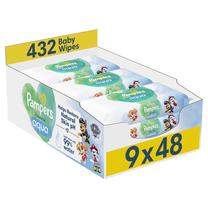 Drėgnos servetėlės kūdikiams, odos valymui, vaikams Pampers Harmonie Aqua Baby, 9 x 48 vnt.