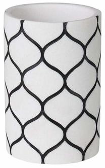 Стакан для ванной Splendid Net LA-NET-KUBEK-BIA, белый цв./черный цв., 8 см x 11.5 см x 8 см