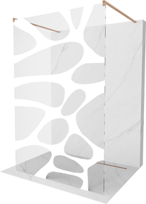 Dušo sienelė Mexen Kioto Walk-in, 100 cm x 200 cm, brushed copper sp./grūdintas
