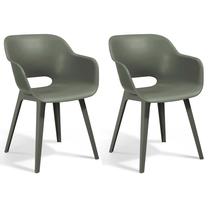 Lauko kėdžių rinkinys VLX Akola 432690, žalia sp., 57 cm x 56 cm x 80 cm, 2 vnt.