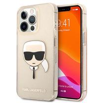 Telefono dėklas Karl Lagerfeld Glitter Karl`s Head, aukso sp., Apple