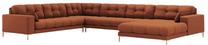 Kampinė sofa Micadoni Mamaia Structured, oranžinė sp., kairinė, 327 x 256 cm x 75 cm
