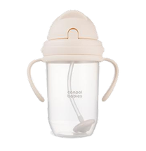 Gertuvė su silikoniniu šiaudeliu Canpol Babies Non-Spill 56/623, 270 ml, 6+ mėn., plastikas, kreminė sp.