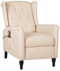 Krėslas VLX Massage Recliner 329339, kreminė sp., 90 cm x 66 cm x 98 cm