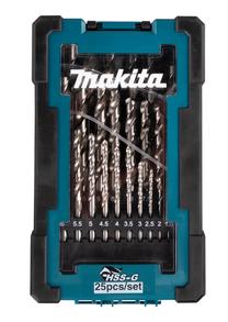 Metalo grąžtų rinkinys Makita D-67555, metalas, hss-g, cilindrinis, 1 mm x 20 cm