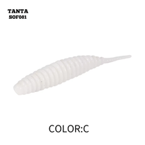 Masalas, silikoninis AsaTsuri Tanta White Pearl SOF081-C, 2.5 cm, 0.1 g, balta sp., 20 vnt.