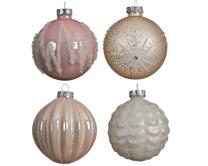 Eglītes rotājums Kaemingk 062535, balta krās./rozā krās./daudzkrāsaina, 8 cm, stikls