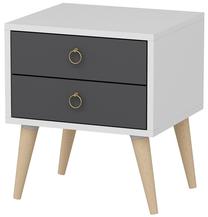 Naktinis staliukas Kalune Design Merlin 689RST1303, antracito sp./balta sp., 51 cm x 40 cm x 45 cm