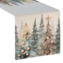 Kalėdinis stalo takelis stačiakampė, aukso sp./žalia sp./rusva sp., 45 x 140 cm