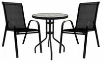 Balkono baldų komplektas Bergama, juodas, 2 vietų