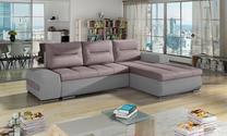 Kampinė sofa Ottavio Soro 61, Soro 83, rožinė sp./pilka sp., dešininė, 180 x 275 cm x 85 cm