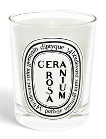 Свеча, ароматическая Diptyque Scented Candle Geranium Rosa, 60 час, 190 г, белый цв.