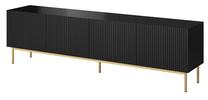 TV galds Cama Meble Pafos, zelta krās./melna krās., 200 cm x 40 cm x 60 cm