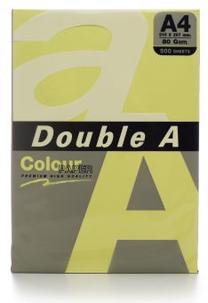 Ofisa papīrs Double A, A4, 80 g/m², dzeltena krās., 500 lapu gab.
