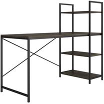 Rašomasis stalas su lentyna Kalune Design Smart, 150 cm x 64 cm, 125 cm, ruda sp./juoda sp.