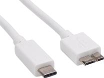 Adapteris Sandberg USB C plug, USB-micro-B 3.0 male, 1 m, balta krās.