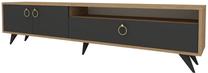 ТВ стол Kalune Design Parma, антрацитовый цв./дубовый цв., 29.6 см x 180 см x 44.6 см